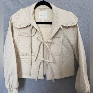 Avec Les Filles Cream Quilted Jacket